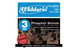 DAddario EJ16-3DPICK Phosphor Bronze Light [12-53]